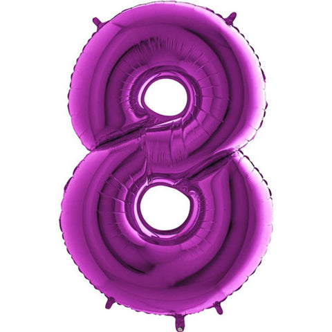 Grabo Purple Number 8 Foil Balloon (40")