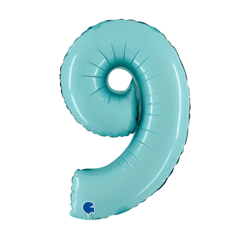 Grabo Pastel Blue Number 9 Foil Balloon (14")