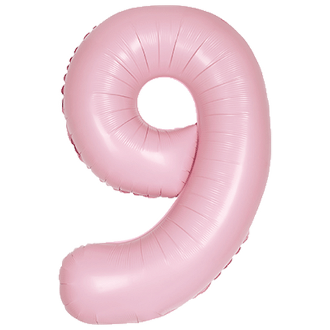 Unique Matte Lovely Pink Number 9 Foil Balloon (34", Packaged)