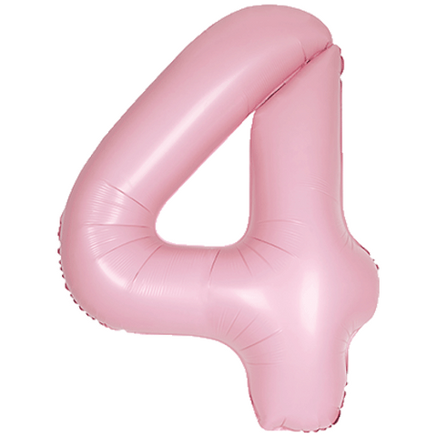 Unique Matte Lovely Pink Number 4 Foil Balloon (34", Packaged)