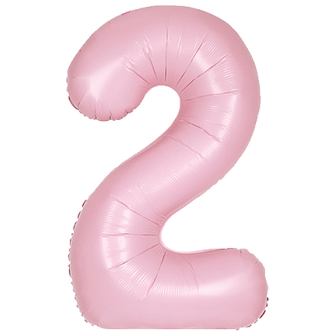 Unique Matte Lovely Pink Number 2 Foil Balloon (34", Packaged)
