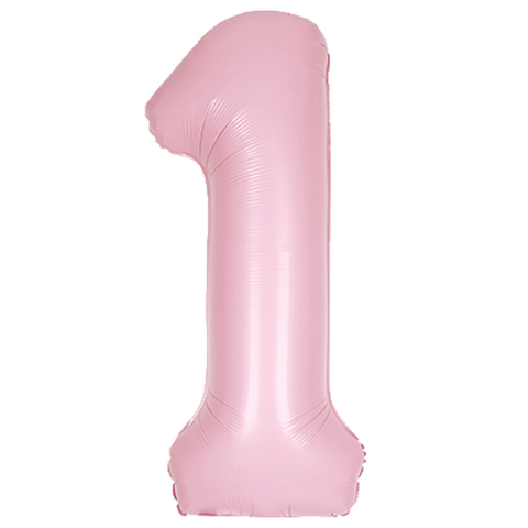 Unique Matte Lovely Pink Number 1 Foil Balloon (34", Packaged)