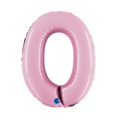 Grabo Pastel Pink Number 0 Foil Balloon (14")