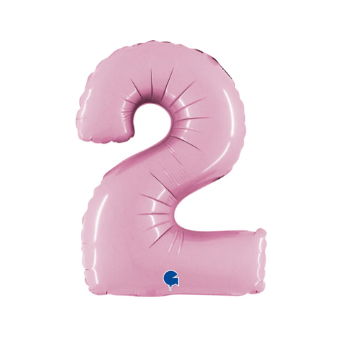 Grabo Pastel Pink Number 2 Foil Balloon (14")