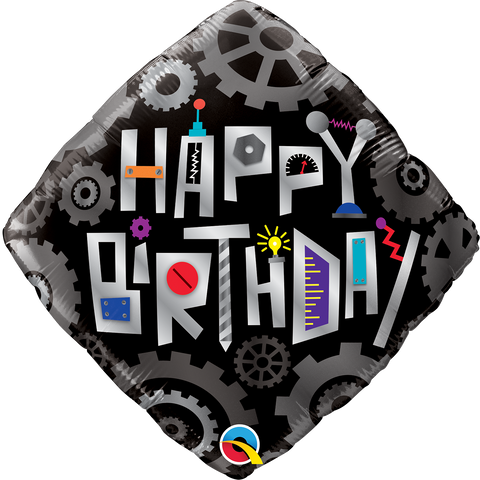 Robot Gears Birthday Foil Balloon  (20")