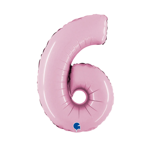 Grabo Pastel Pink Number 6 Foil Balloon (14")