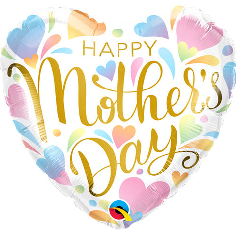 Mother's Day Pastel Hearts Foil Balloon (18")