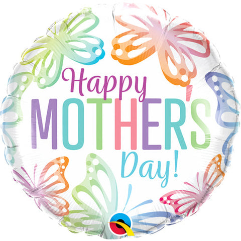 Mother's Day Pastel Butterfly Foil Balloon (18")