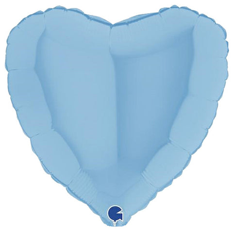 Matte Blue Heart Foil Balloon (18")