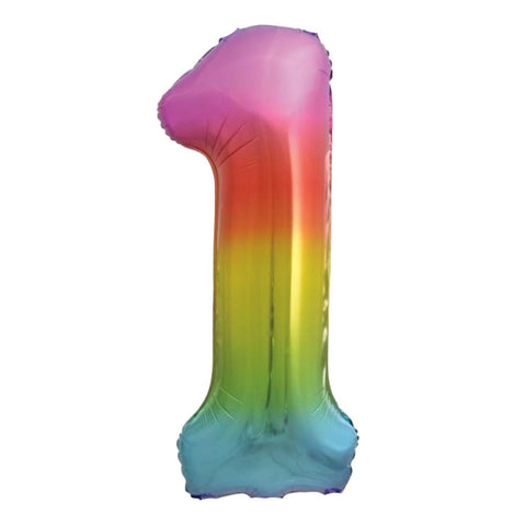 Unique Rainbow Number 1 Foil Balloon (34")