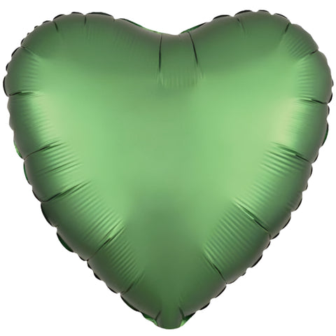 Emerald Green Satin Luxe Heart Foil Balloon (18")