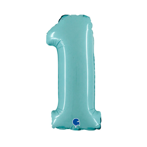 Grabo Pastel Blue Number 1 Foil Balloon (14")