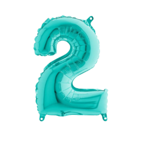Grabo Tiffany Blue Number 2 Foil Balloon (14")