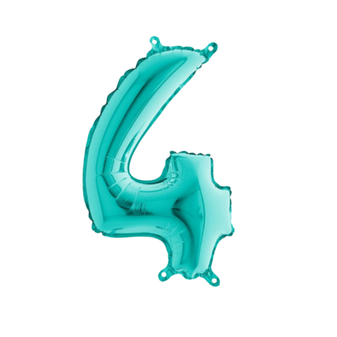 Grabo Tiffany Blue Number 4 Foil Balloon (14")