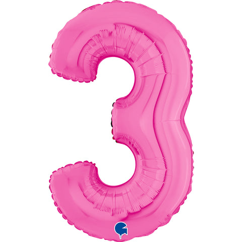 Grabo Fuchsia Number 3 Foil Balloon (26")