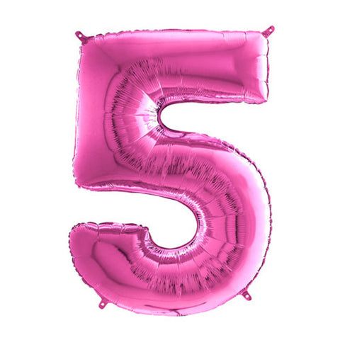 Grabo Fuchsia Number 5 Foil Balloon (26")