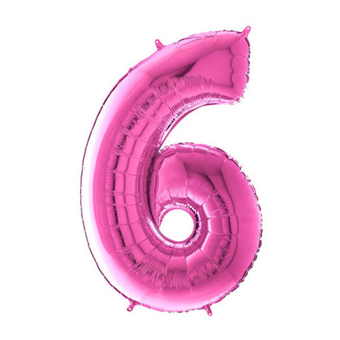 Grabo Fuchsia Number 6 Foil Balloon (26")