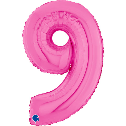Grabo Fuchsia Number 9 Foil Balloon (26")