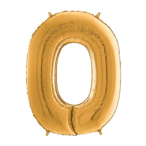 Grabo Gold Number 0 Foil Balloon (26")