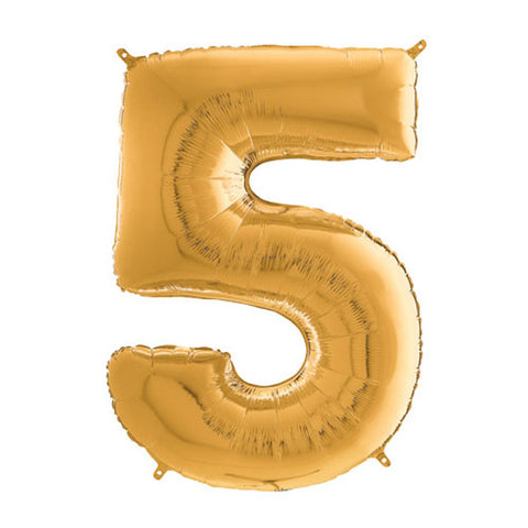 Grabo Gold Number 5 Foil Balloon (26")