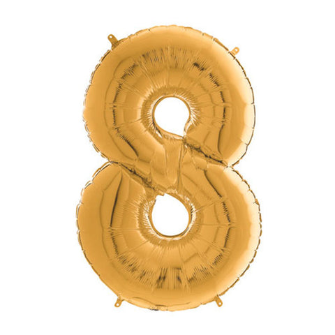 Grabo Gold Number 8 Foil Balloon (26")