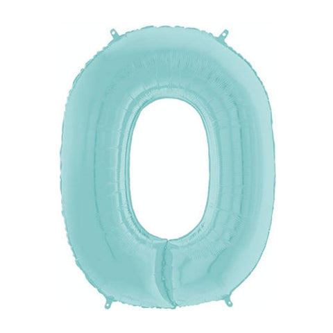 Grabo Pastel Blue Number 0 Foil Balloon (26")