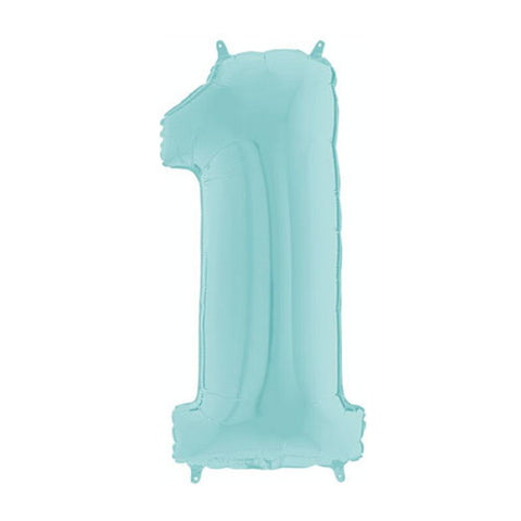 Grabo Pastel Blue Number 1 Foil Balloon (26")