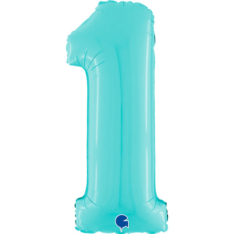 Grabo Pastel Blue Number 1 Foil Balloon (26")