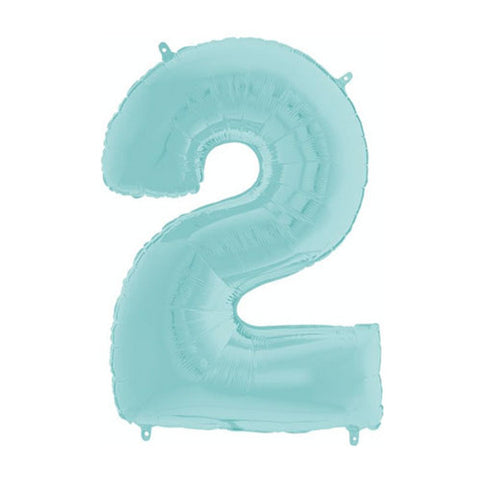 Grabo Pastel Blue Number 2 Foil Balloon (26")