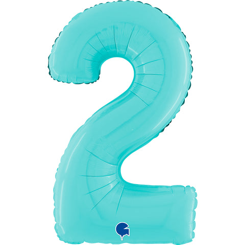 Grabo Pastel Blue Number 2 Foil Balloon (26")