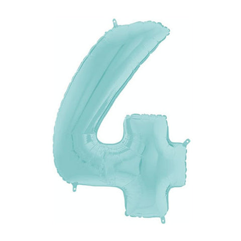 Grabo Pastel Blue Number 4 Foil Balloon (26")