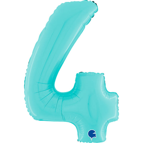 Grabo Pastel Blue Number 4 Foil Balloon (26")