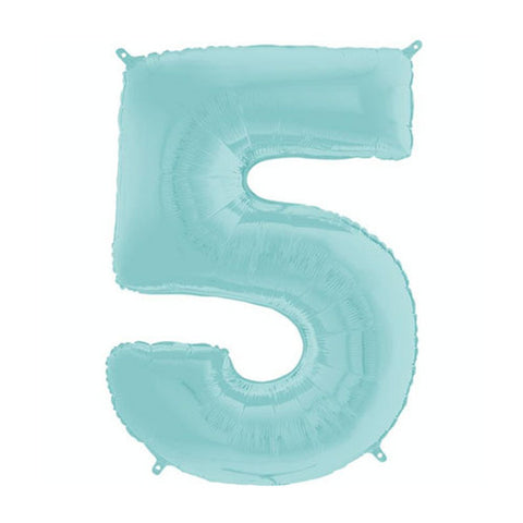 Grabo Pastel Blue Number 5 Foil Balloon (26")