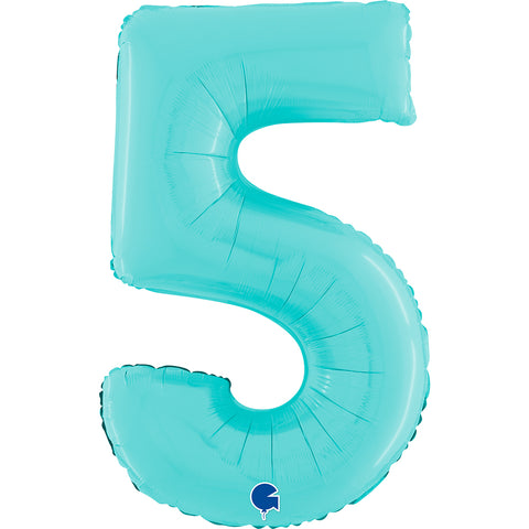 Grabo Pastel Blue Number 5 Foil Balloon (26")