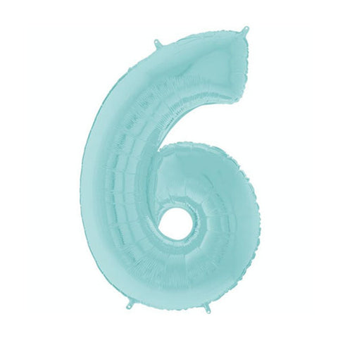 Grabo Pastel Blue Number 6 Foil Balloon (26")