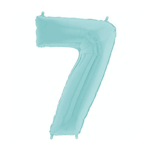 Grabo Pastel Blue Number 7 Foil Balloon (26")