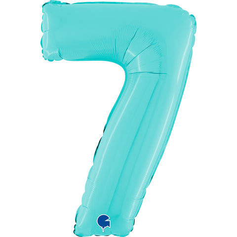 Grabo Pastel Blue Number 7 Foil Balloon (26")
