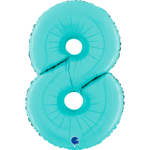 Grabo Pastel Blue Number 8 Foil Balloon (26")