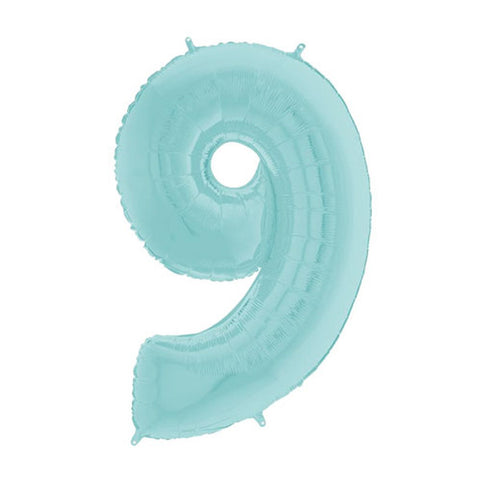 Grabo Pastel Blue Number 9 Foil Balloon (26")