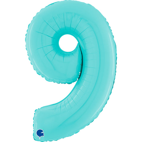 Grabo Pastel Blue Number 9 Foil Balloon (26")