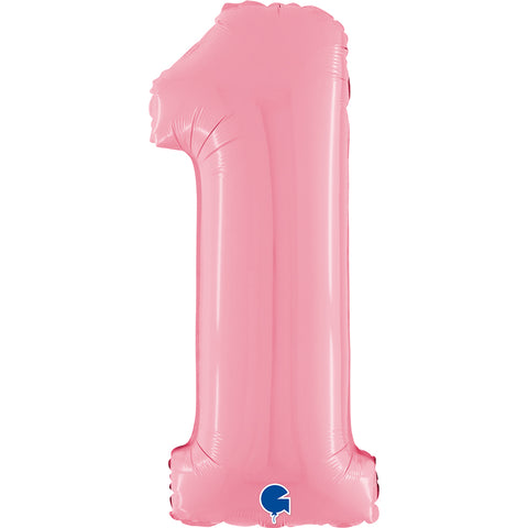 Grabo Pastel Pink Number 1 Foil Balloon (26")