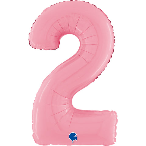 Grabo Pastel Pink Number 2 Foil Balloon (26")
