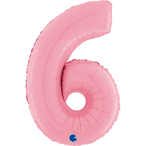 Grabo Pastel Pink Number 6 Foil Balloon (26")