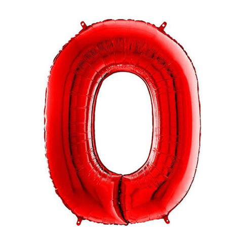 Grabo Red Number 0 Foil Balloon (26")