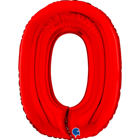 Grabo Red Number 0 Foil Balloon (26")