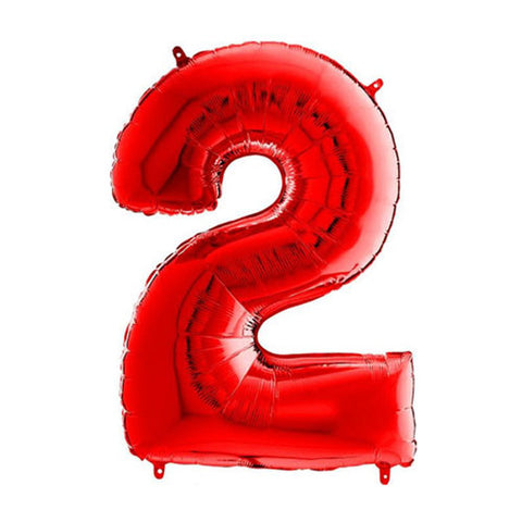 Grabo Red Number 2 Foil Balloon (26")