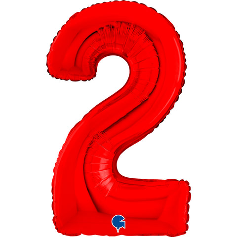 Grabo Red Number 2 Foil Balloon (26")