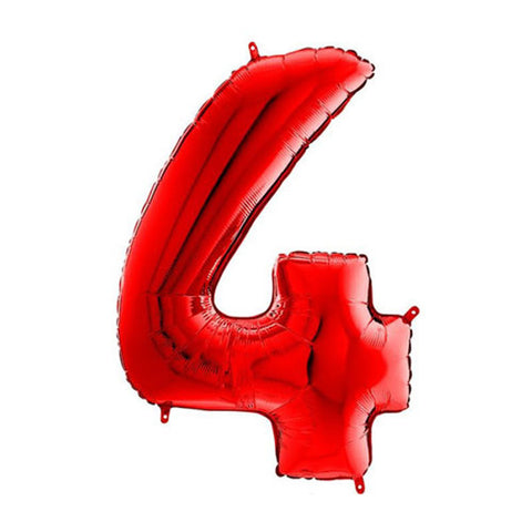 Grabo Red Number 4 Foil Balloon (26")