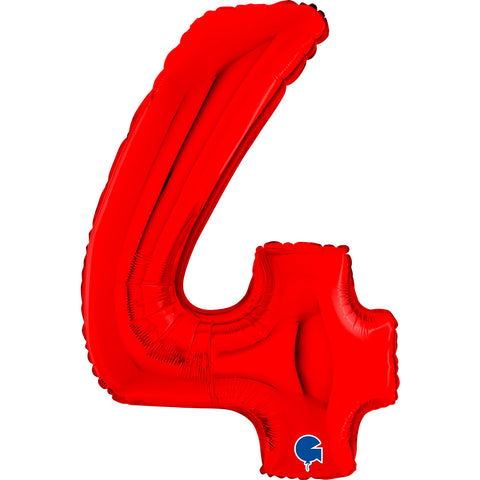 Grabo Red Number 4 Foil Balloon (26")
