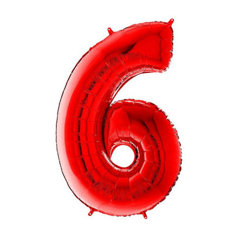 Grabo Red Number 6 Foil Balloon (26")